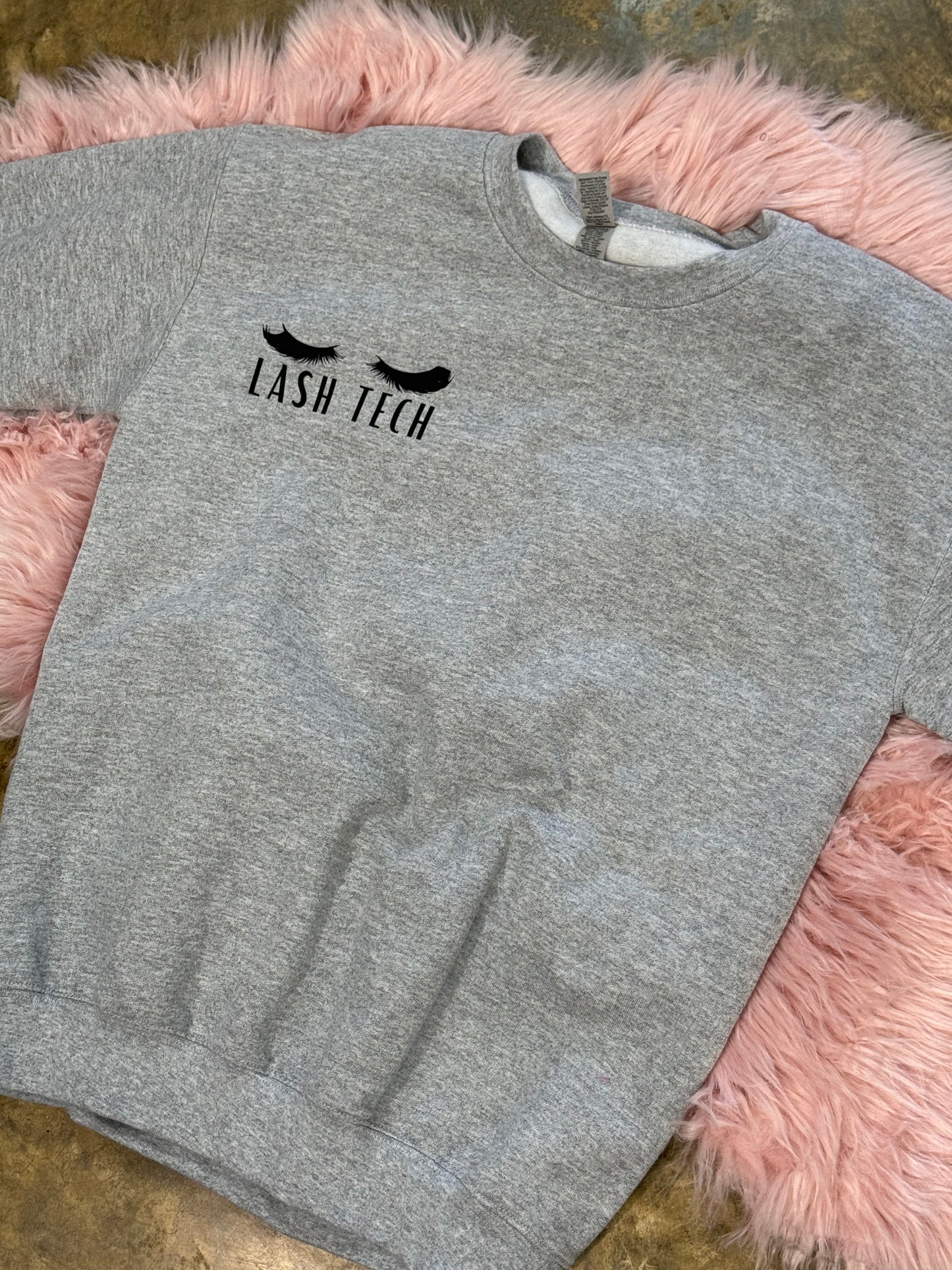 "Lash Tech" Minimalist Crewneck- Heather Grey