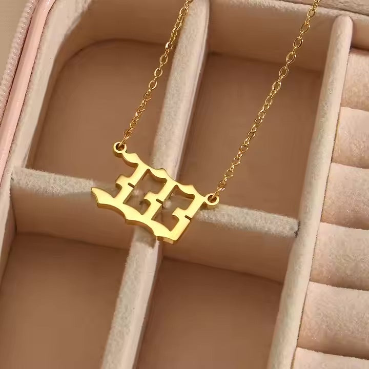 18K Gold Plated Angel Number Necklace