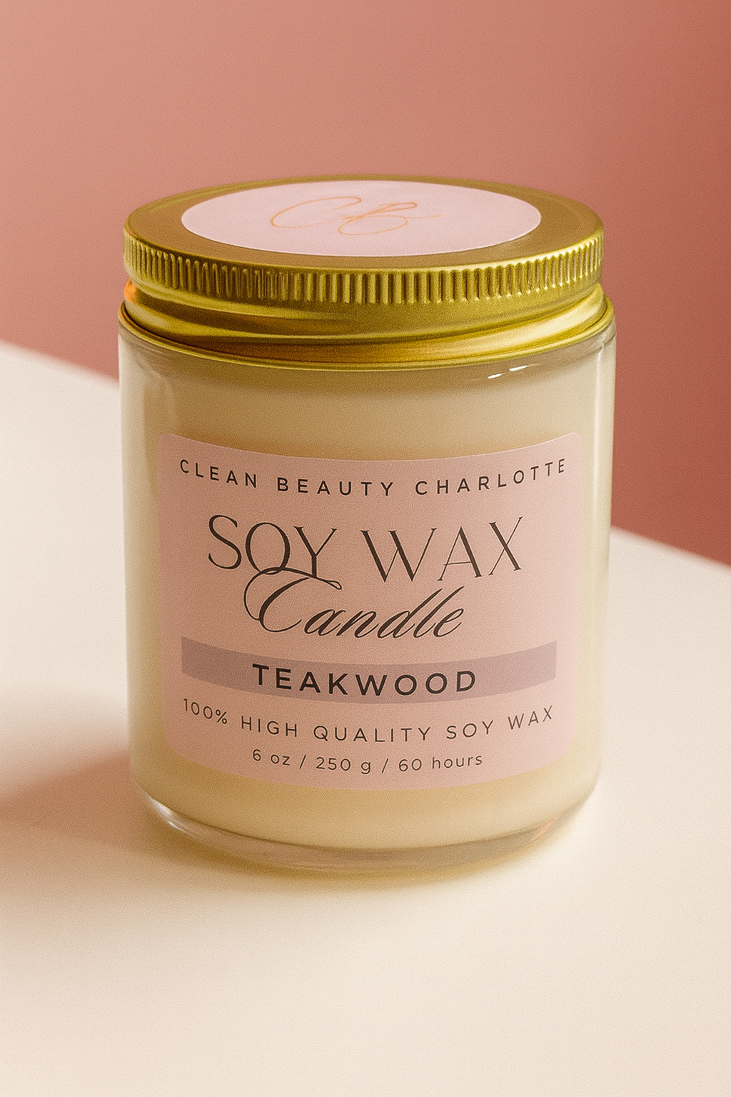 Teakwood Soy Wax Candle – 8oz