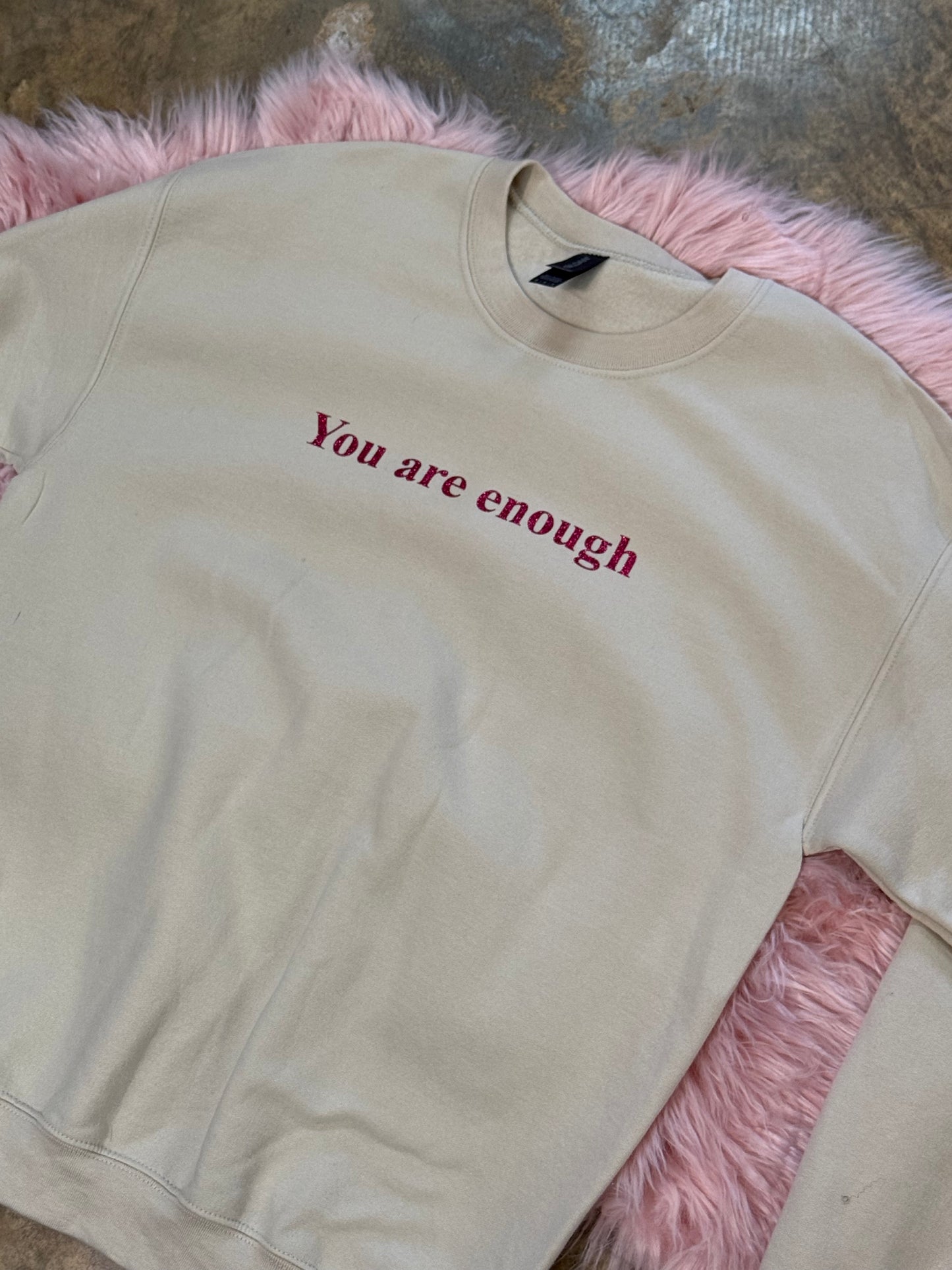 “You Are Enough” Cream Affirmation Crewneck