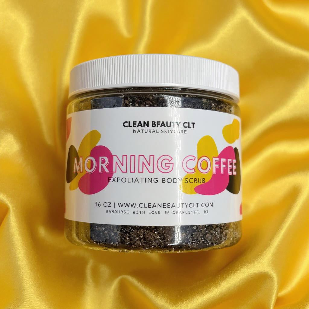 Natural Morning Coffee Scrub with Coffee Grounds – Exfoliating & Moisturizing Body Scrub 16 oz