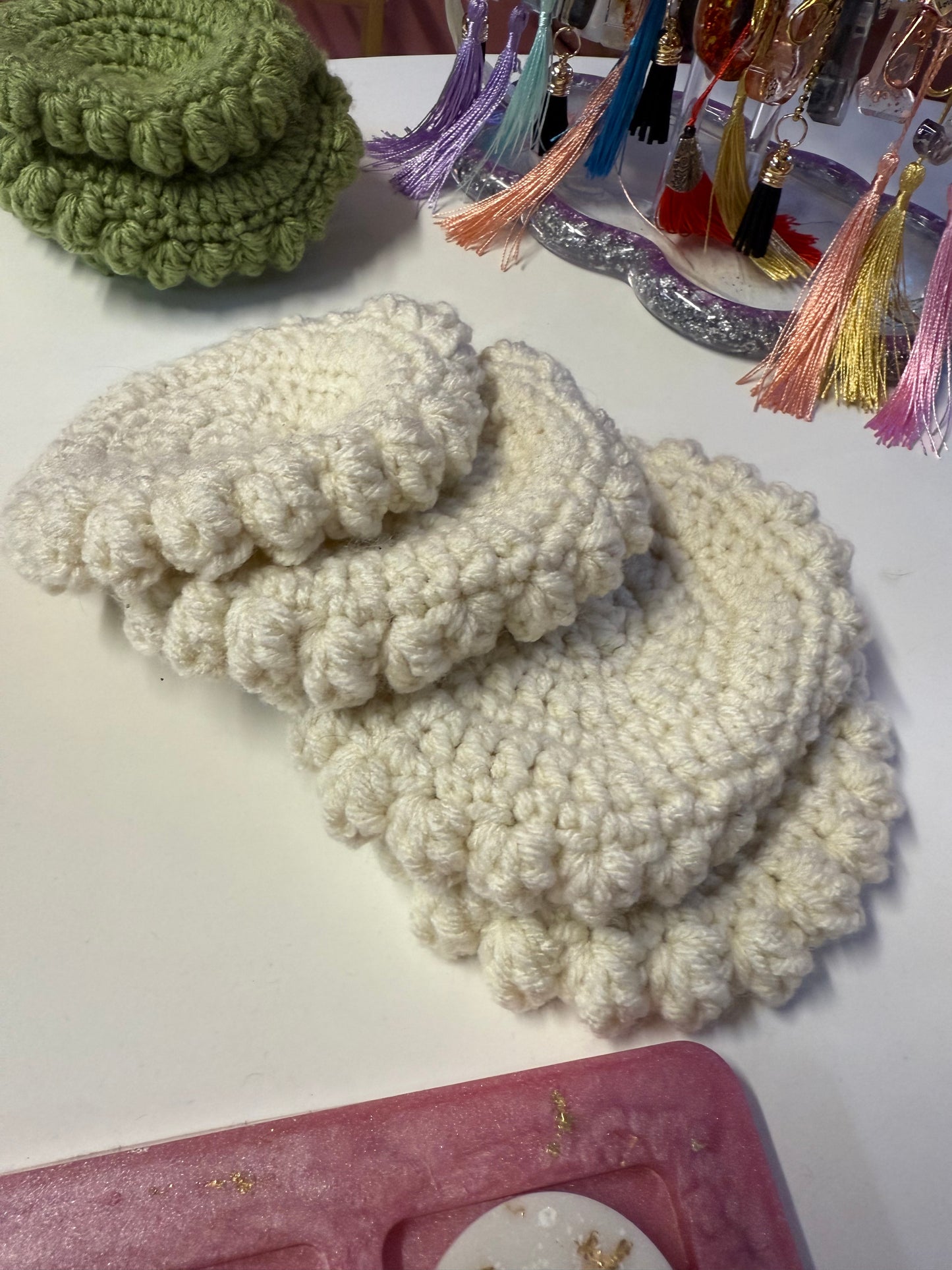 ☕ Handcrafted Crochet Coaster Set (Set of 4)