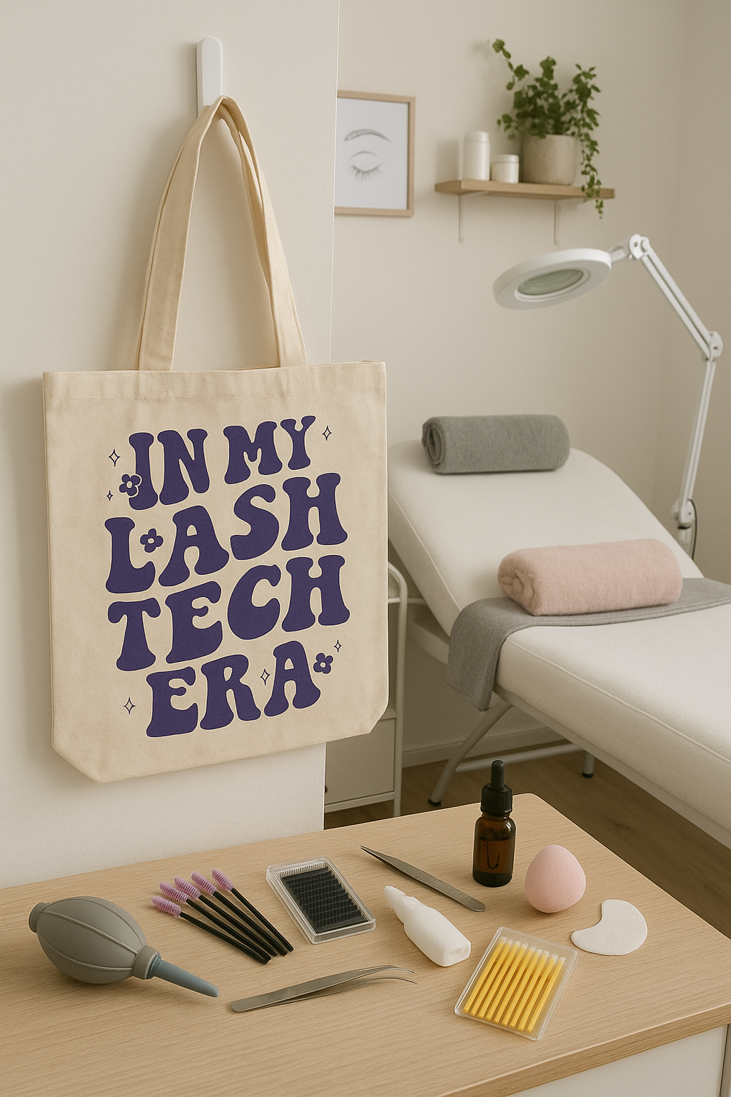 In My Lash Tech Era Tote Bag – Cute Lash Tech Gift, Aesthetic Canvas Bag for Lash Artists & Beauty Professionals