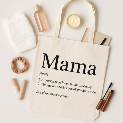 🖤 Mama Definition Tote Bag – Canvas Tote
