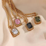 Luxury Colorful Heart Pendant Necklace