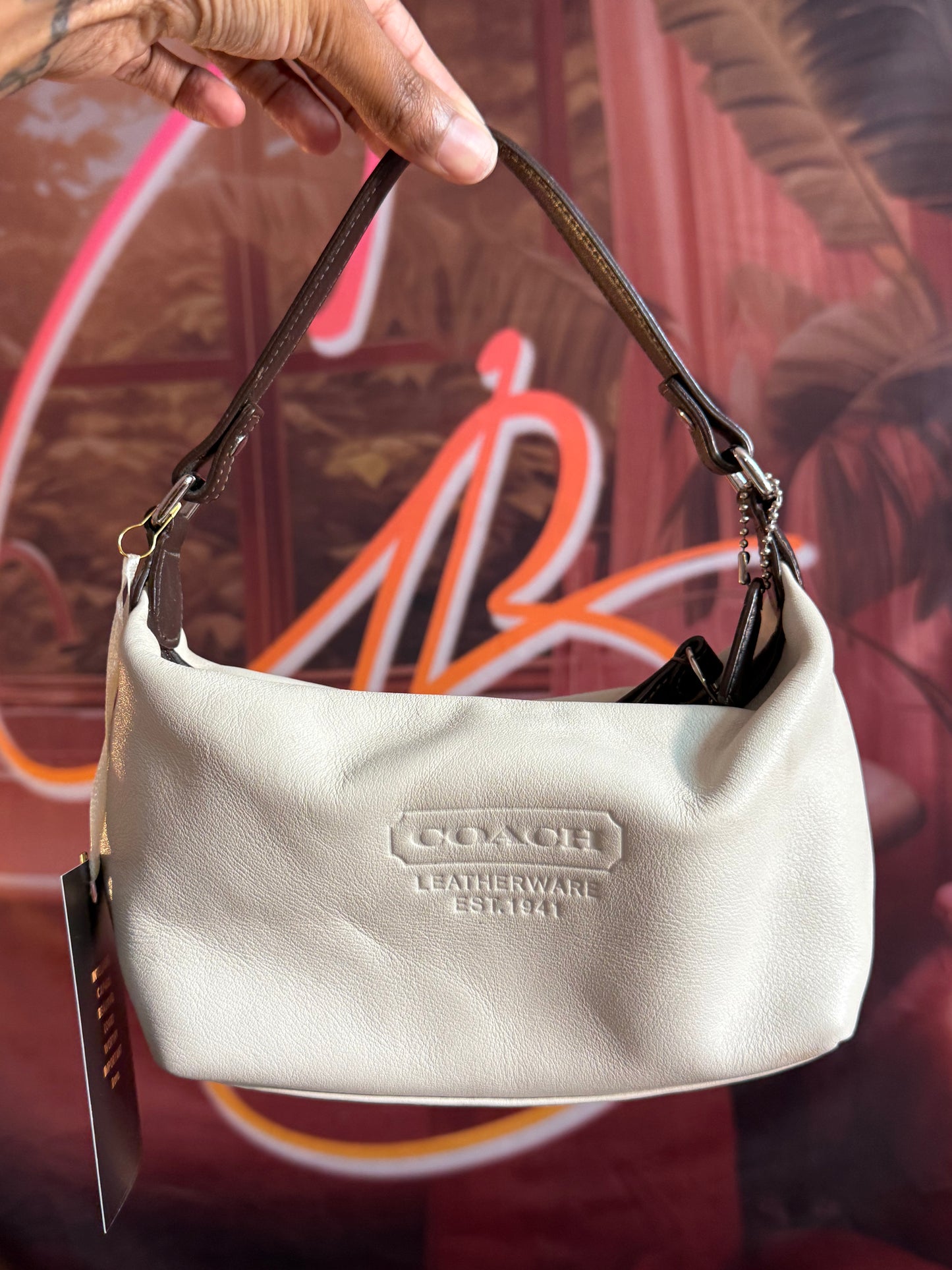 Vintage Coach Leatherware Mini Shoulder Bag- Ivory