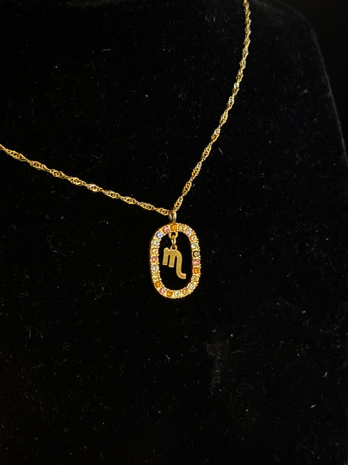Studded Zodiac Necklace