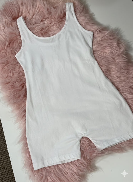 Essential White Cotton Romper Bodysuit